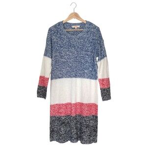GOGIRL  Color Block Long Sleeve Knitted Sweater Dress. Size: M
